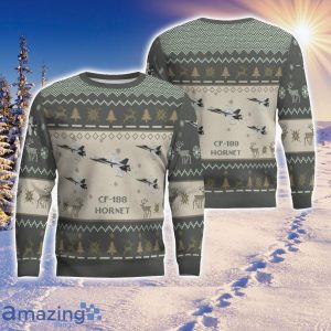 CF-188 Hornet CF188 Aircraft Ugly Christmas Sweater Aircraft Lover Gift Veteran Aircraft All Over Printed Sweater Product Photo 1