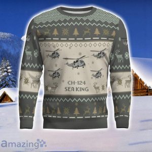 CH-124 Sea King CH124 Aircraft Ugly Christmas Sweater Aircraft Lover Gift Veteran Aircraft All Over Printed Sweater Product Photo 2