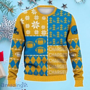 Chargers Ugly Sweater Christmas, Retro Football American Sweatshirt Pattern 3D For Fans Product Photo 2