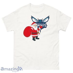 Charlotte Hornets Santa Claus Logo Christmas T Shirt Product Photo 2