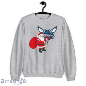 Charlotte Hornets Santa Claus Logo Christmas T Shirt Product Photo 4