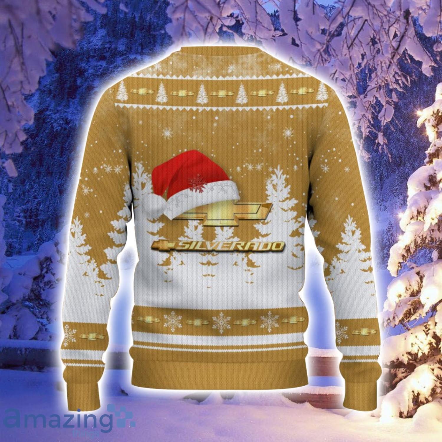 Chevrolet Silverado Santa Hat Pattern Ugly Christmas Sweater For Men And Women image Chevrolet Silverado Santa Hat Pattern Ugly Christmas Sweater For Men And Women Product Photo 3
