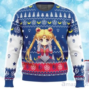 Chibi Usagi Tsukino Sailor Moon Ugly Christmas Sweater Xmas Gift For Men Women Product Photo 1