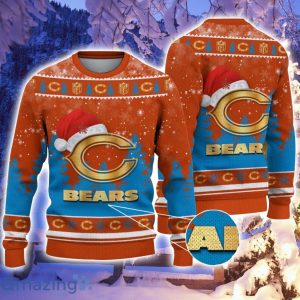 Chicago Bears Santa Hat Pattern Ugly Christmas Sweater For Men And Women Product Photo 1
