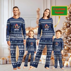 Chicago Bears Team Custom Name Christmas Pajamas For Fans Product Photo 1