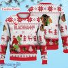 Chicago Blackhawks Grinch Ugly Sweater Christmas Custom Name Ice Hockey NHL