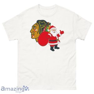 Chicago Blackhawks Santa Claus Logo Christmas T Shirt Product Photo 2