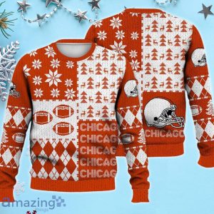 Chicago Ugly Sweater Christmas, Retro Football American Sweatshirt Pattern 3D For Fans Product Photo 1