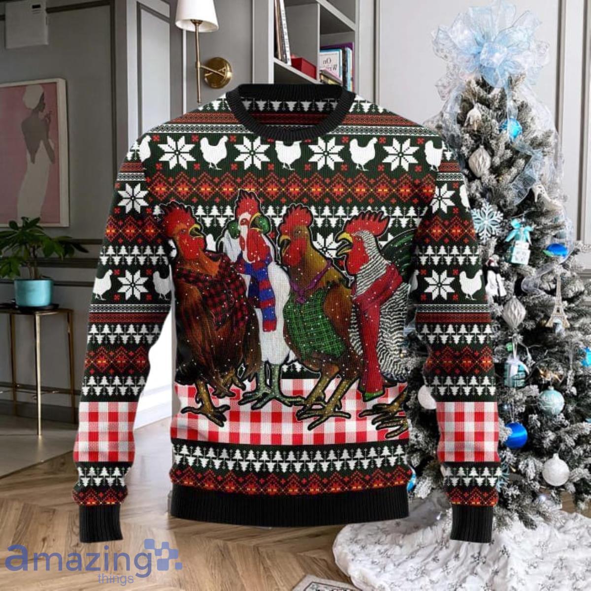 Chicken Under Snow Ugly Christmas Sweater Impressive Gift For Men And Women image Chicken Under Snow Ugly Christmas Sweater Impressive Gift For Men And Women Product Photo 1