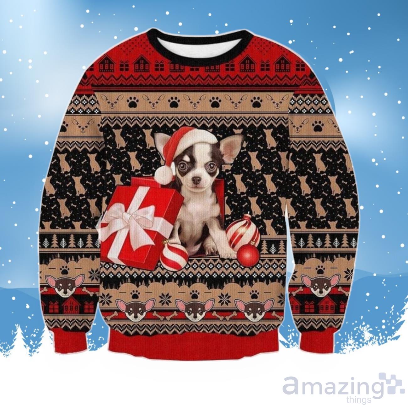 Chihuahua Dog Gift Ugly Christmas Sweater For Men & Women Product Photo 1