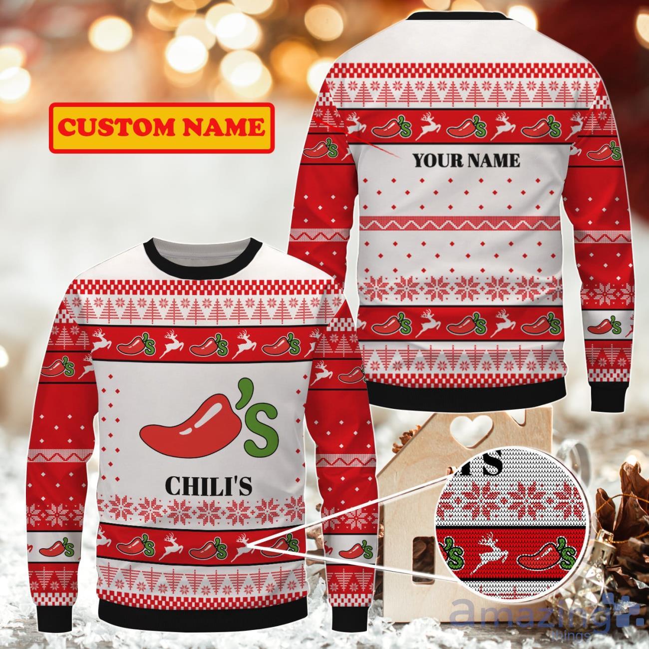 Chili's Ugly Christmas Sweater Custom Name image Chili's Ugly Christmas Sweater Custom Name