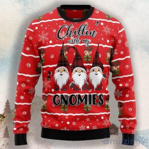 Chillin With My Gnomies Ugly Christmas Sweater Product Photo 1