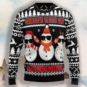Chillin With My Snowmies Ugly Christmas Sweater For Men & Women Product Photo 1
