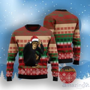 Chimpanzee Christmas Ugly Christmas Sweater Product Photo 3