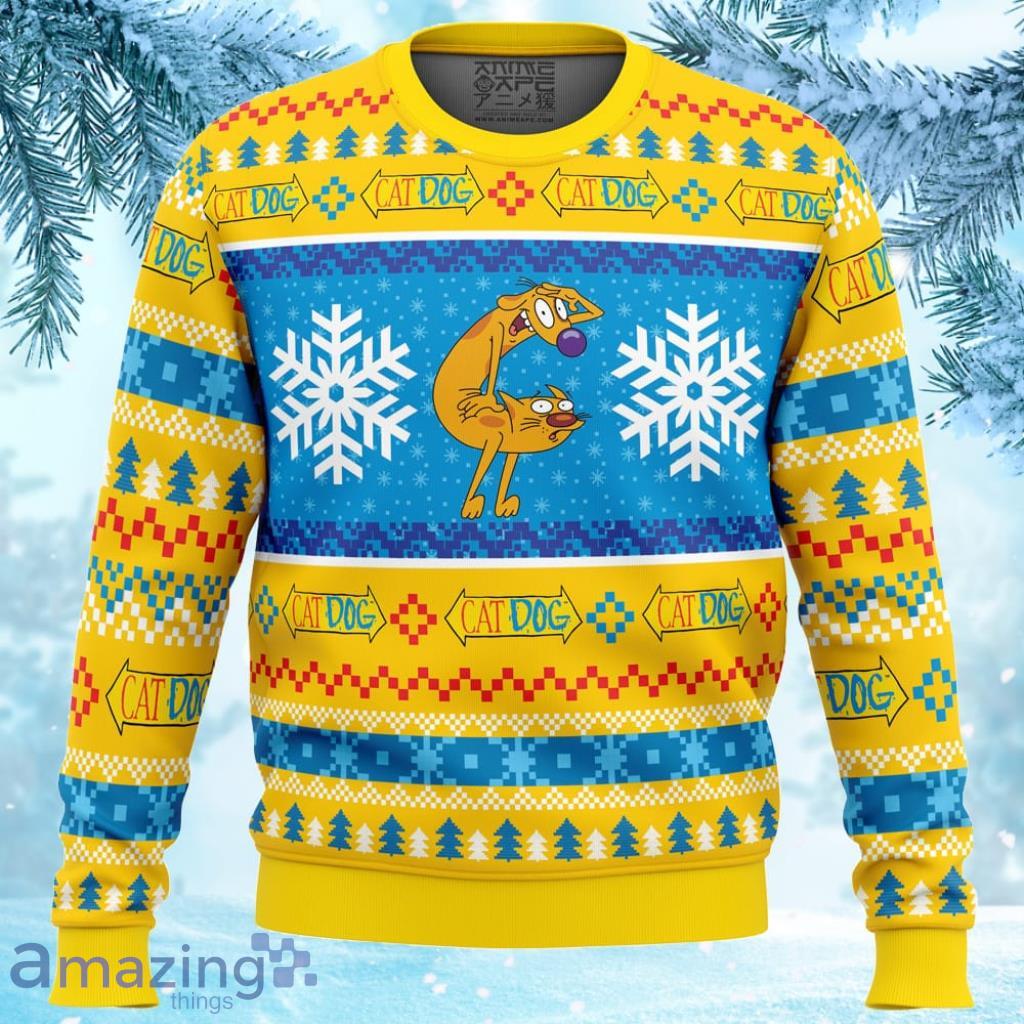 Christmas Catdog Nickelodeon Ugly Christmas Sweater Gift For Men And Women image Christmas Catdog Nickelodeon Ugly Christmas Sweater Gift For Men And Women Product Photo 1