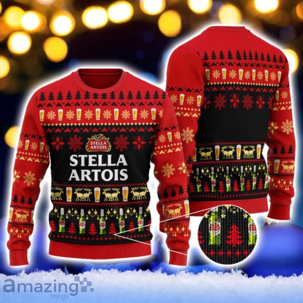 Christmas Geo Pattern Stella Artois Christmas Ugly Sweater Gift For Men And Women image Christmas Geo Pattern Stella Artois Christmas Ugly Sweater Gift For Men And Women Product Photo 1