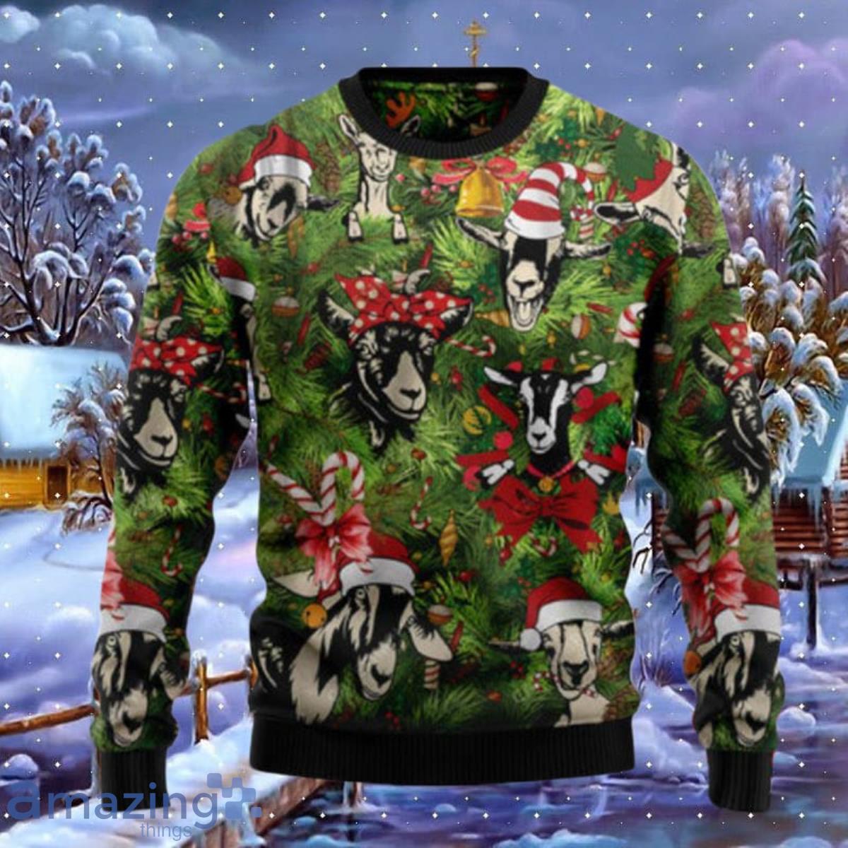 Christmas Goats Ugly Christmas Sweaters Style Gift For Men And Women image Christmas Goats Ugly Christmas Sweaters Style Gift For Men And Women Product Photo 1