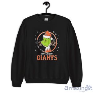Christmas Grinch Santa I Hate People But I Love My San Francisco Giants Christmas Shirt Gift Ideas - Unisex Heavy Blend Crewneck Sweatshirt