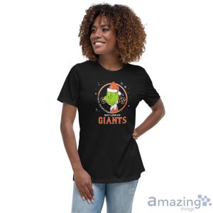Christmas Grinch Santa I Hate People But I Love My San Francisco Giants Christmas Shirt Gift Ideas - Women's Relaxed Short Sleeve Jersey Tee