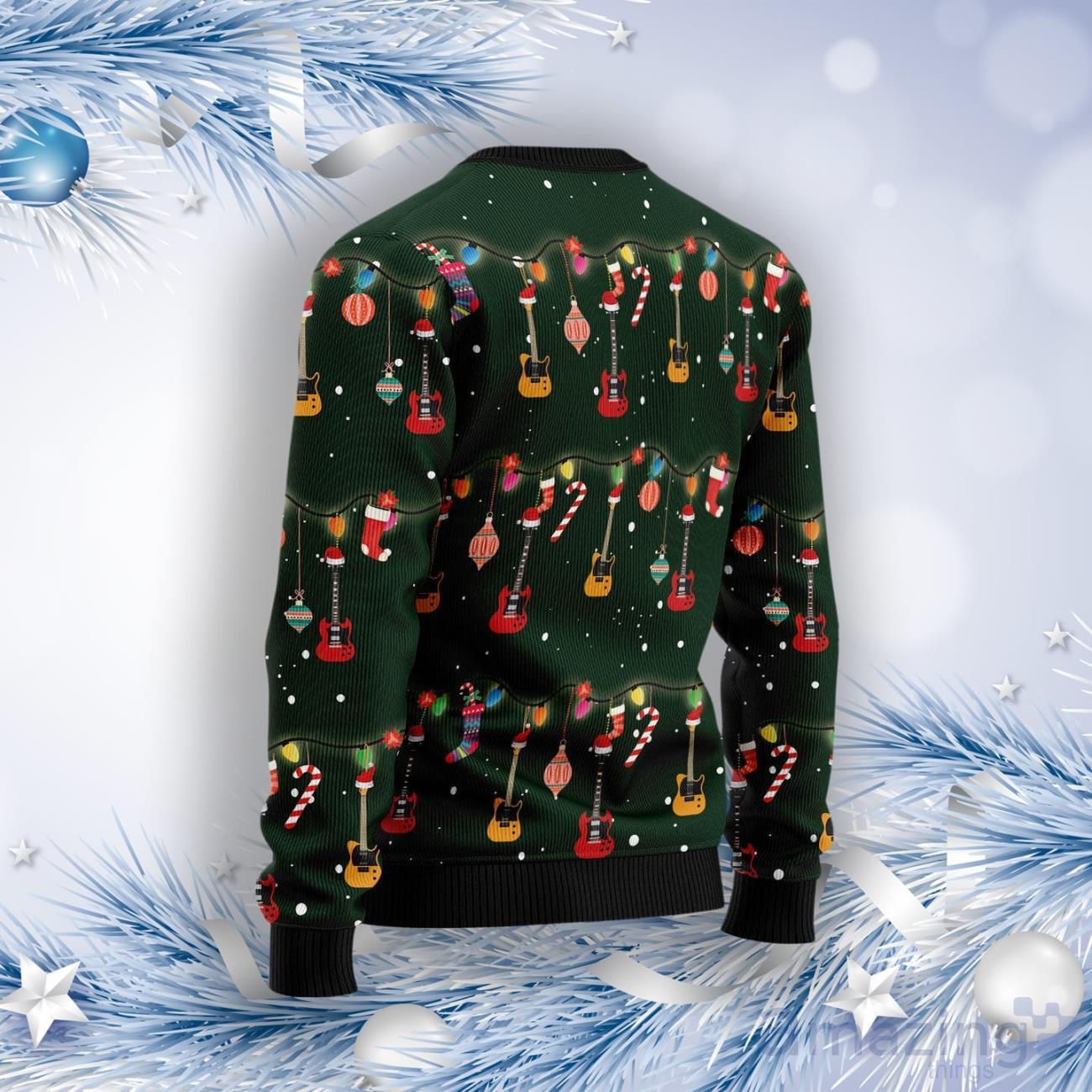 Christmas Instrument Electric Guitar Ugly Christmas Sweater image Christmas Instrument Electric Guitar Ugly Christmas Sweater Product Photo 2