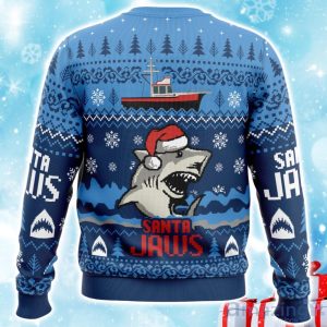 Christmas Shark Santa Jaws Ugly Christmas Sweater Xmas Gift For Men Women Product Photo 2