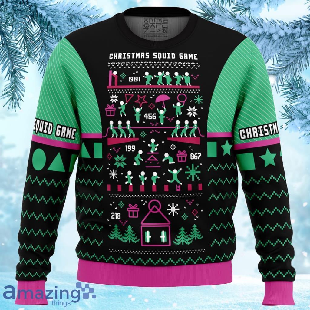 Christmas Squid Game Ugly Christmas Sweater Gift For Men And Women image Christmas Squid Game Ugly Christmas Sweater Gift For Men And Women Product Photo 1