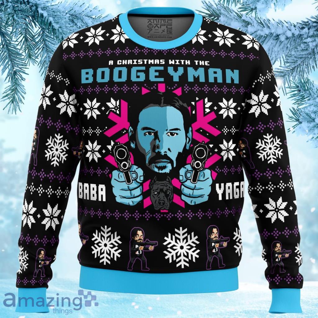 Christmas With The Boogeyman John Wick Ugly Christmas Sweater Gift For Men And Women image Christmas With The Boogeyman John Wick Ugly Christmas Sweater Gift For Men And Women Product Photo 1