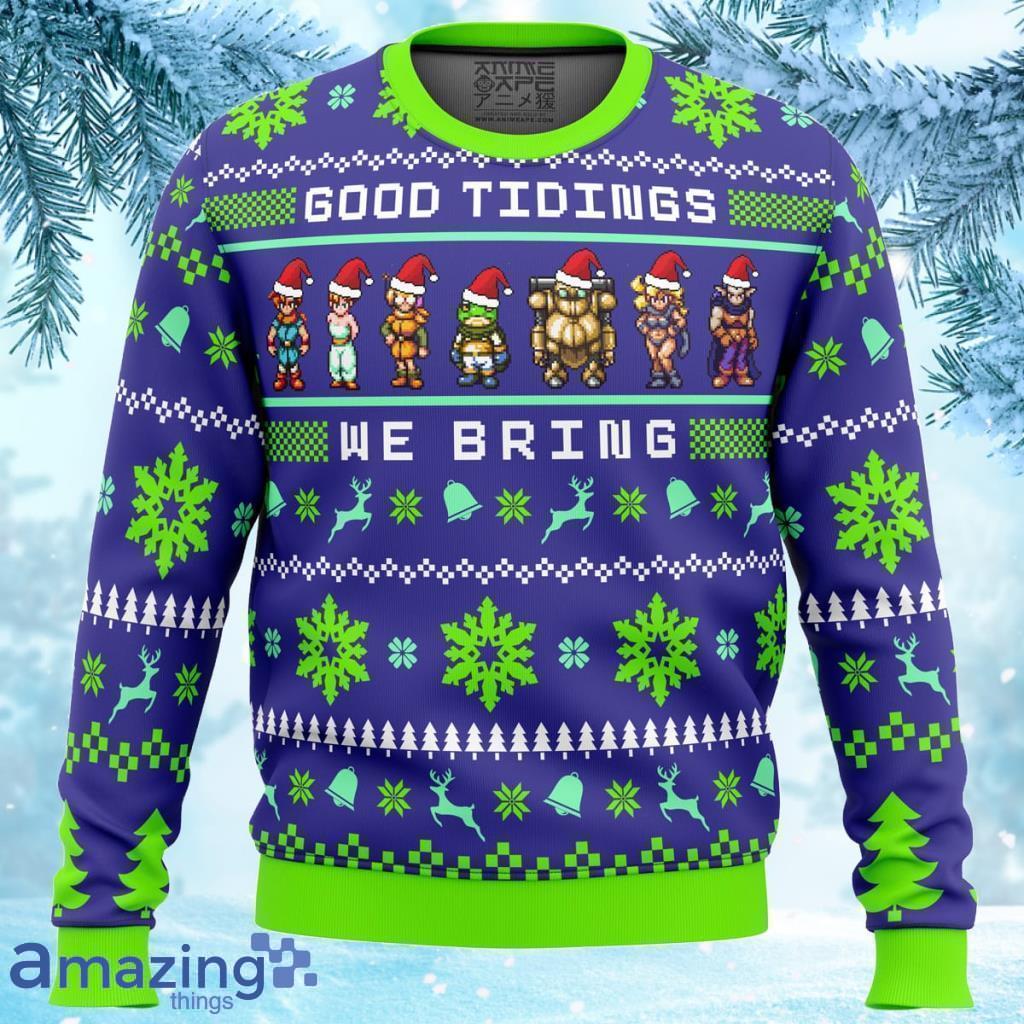 Chrono Trigger Good Tidings We Bring Ugly Christmas Sweater Gift For Men And Women image Chrono Trigger Good Tidings We Bring Ugly Christmas Sweater Gift For Men And Women Product Photo 1