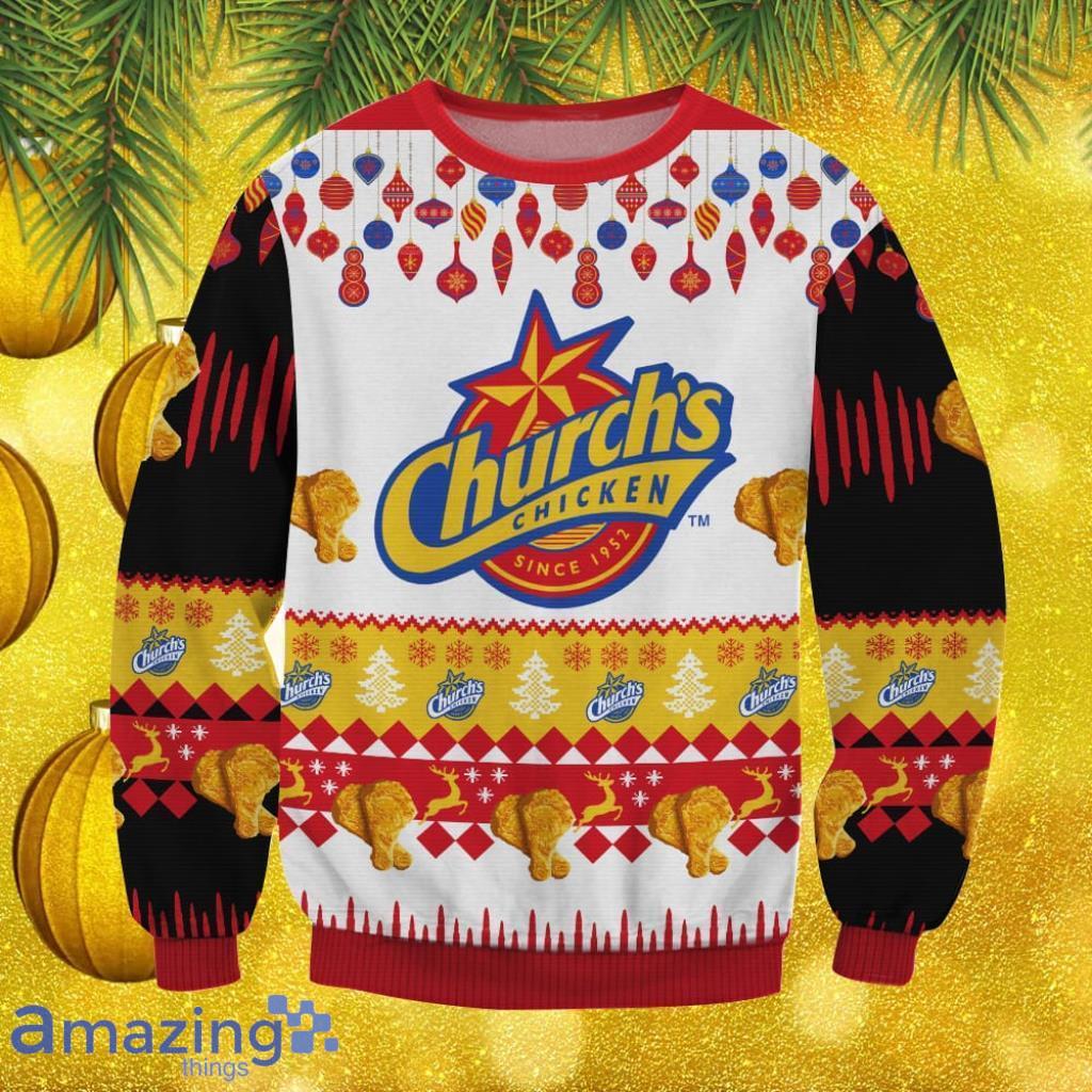 Church's Chicken Christmas Ugly Sweater Gift For Men And Women image Church's Chicken Christmas Ugly Sweater Gift For Men And Women