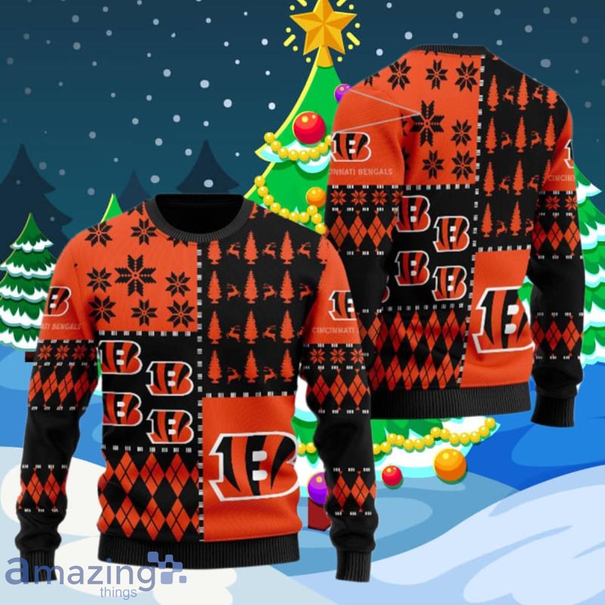 Cincinnati Bengals Black And Orange Color Ugly Christmas Sweater Best Gifts Product Photo 1