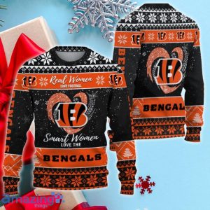 Cincinnati Bengals Smart Woman Love Football Ugly Christmas Sweater Product Photo 2