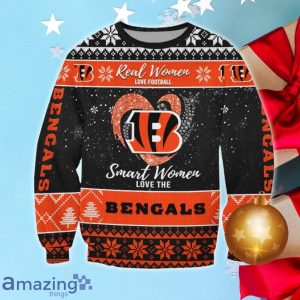 Cincinnati Bengals Smart Woman Love Football Ugly Christmas Sweater Product Photo 1