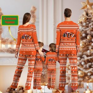 Cincinnati Bengals Team Custom Name Christmas Pajamas For Fans Product Photo 2