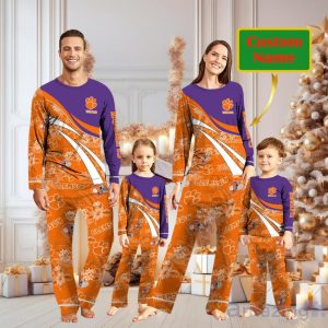 Clemson Tigers Custom Name Christmas Pajamas For Fans Product Photo 1