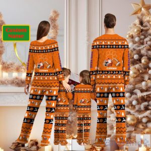 Clemson Tigers Personalized Christmas Pajamas For Fans image Clemson Tigers Personalized Christmas Pajamas For Fans Product Photo 2