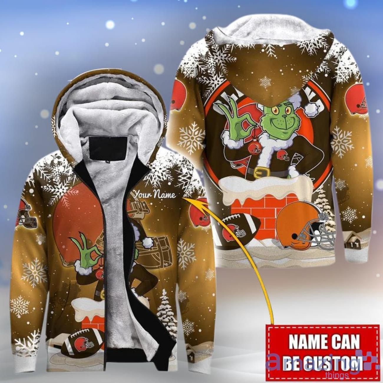 Cleveland Browns Christmas 3D All Over Print Hoodie Custom Name Hot Design For Fans Product Photo 1