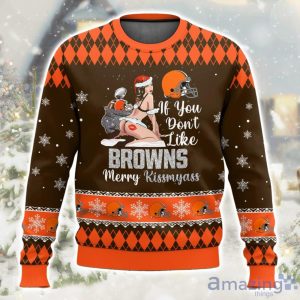 Cleveland Browns Kissmyass Ugly Christmas Sweater Product Photo 1