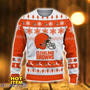 Cleveland Browns Logo Cute Ugly Christmas Sweater 3D Printed Unisex Sweater Product Photo 2