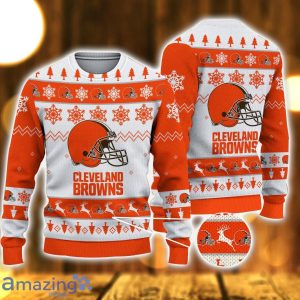 Cleveland Browns Logo Cute Ugly Christmas Sweater 3D Printed Unisex Sweater Product Photo 1
