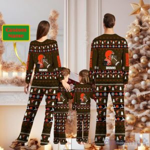 Cleveland Browns Personalized Christmas Pajamas For Fans image Cleveland Browns Personalized Christmas Pajamas For Fans Product Photo 2