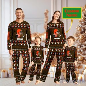 Cleveland Browns Personalized Christmas Pajamas For Fans Product Photo 1