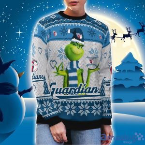 Cleveland Guardians Grinch Snowflake Pattern Ugly Sweater Christmas Product Photo 3