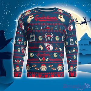 Cleveland Guardians Pumpkin Halloween Spooky Ghost Pattern Funny 3D Sweater Men And Women Gift image Cleveland Guardians Pumpkin Halloween Spooky Ghost Pattern Funny 3D Sweater Men And Women Gift Product Photo 2
