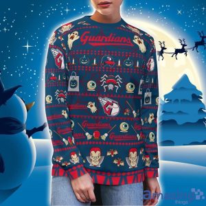 Cleveland Guardians Pumpkin Halloween Spooky Ghost Pattern Funny 3D Sweater Men And Women Gift image Cleveland Guardians Pumpkin Halloween Spooky Ghost Pattern Funny 3D Sweater Men And Women Gift Product Photo 3