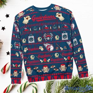 Cleveland Guardians Pumpkin Halloween Spooky Ghost Pattern Funny 3D Sweater Men And Women Gift image Cleveland Guardians Pumpkin Halloween Spooky Ghost Pattern Funny 3D Sweater Men And Women Gift Product Photo 4