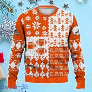 Cleveland Ugly Sweater Christmas, Retro Football American Sweatshirt Pattern 3D For Fans Product Photo 2