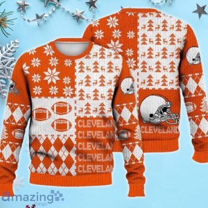 Cleveland Ugly Sweater Christmas, Retro Football American Sweatshirt Pattern 3D For Fans Product Photo 1