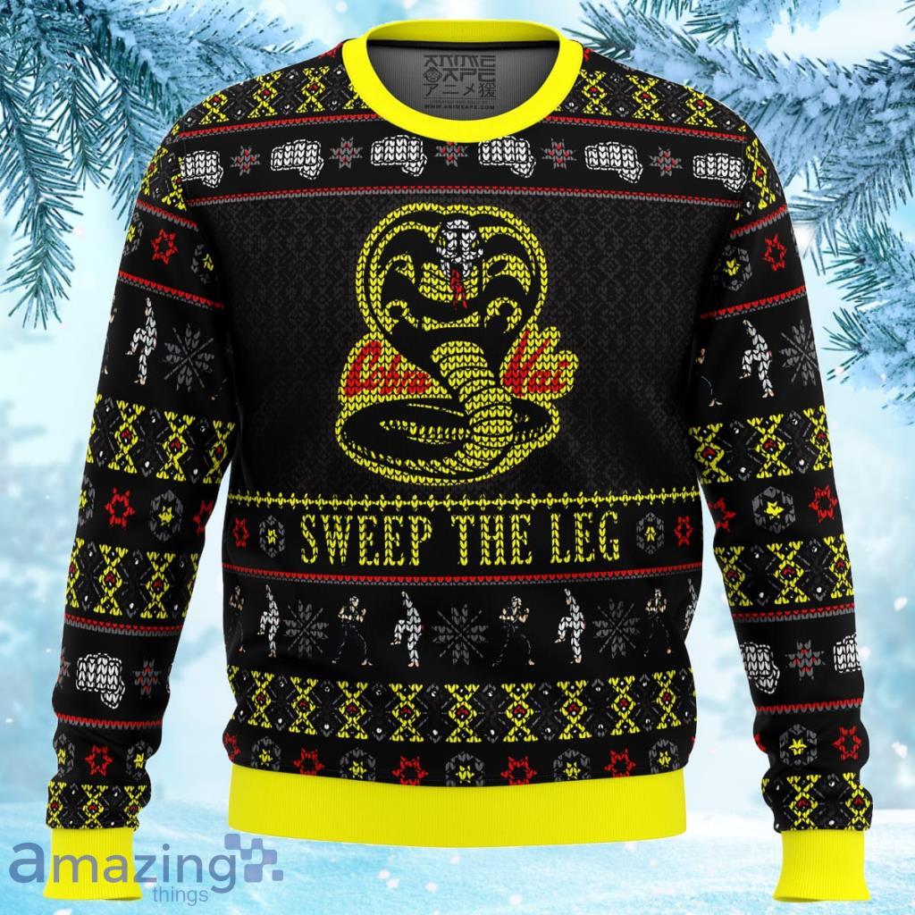 Cobra Kai Sweep The Leg Karate Kid Ugly Christmas Sweater Gift For Men And Women image Cobra Kai Sweep The Leg Karate Kid Ugly Christmas Sweater Gift For Men And Women Product Photo 1