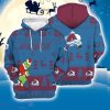 Colorado Avalanche 3D Hooodie Ugly Sweater Sweatshirt Christmas Pattern Grinch Custom Name Ice Hockey NHL Fans