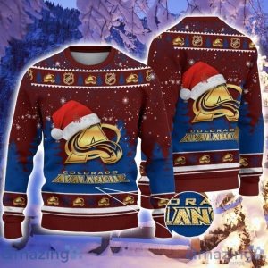 Colorado Avalanche Santa Hat Pattern Ugly Christmas Sweater For Men And Women Product Photo 1